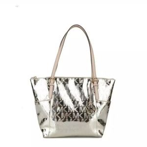 Michael Kors JetSet East West Mirror Metallic Tote